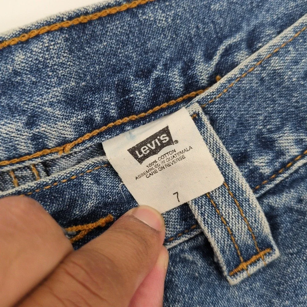 Vtg 1998 Levi's L2 Cargo Flap Pocket Denim Shorts Size 7 RARE Skater 90s Jorts